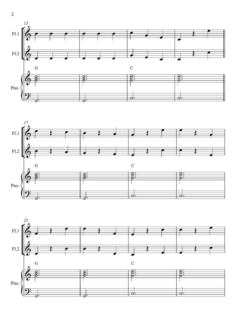 Chopsticks Flute Duet scores gallery preview page 2