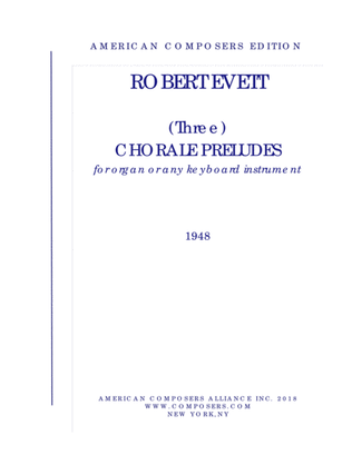 Book cover for [Evett] Three Chorale Preludes
