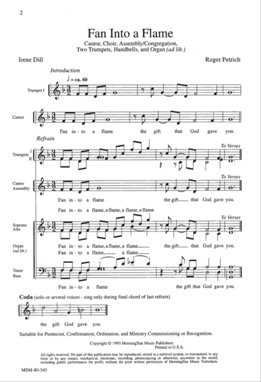Fan into a Flame Fan into a Flame 4-Part scores gallery preview page 2