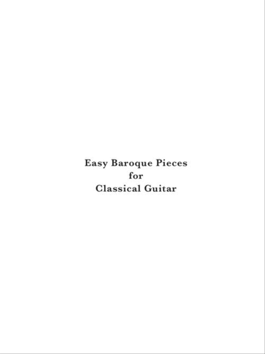 Easy Baroque Pieces for Classical Guitar