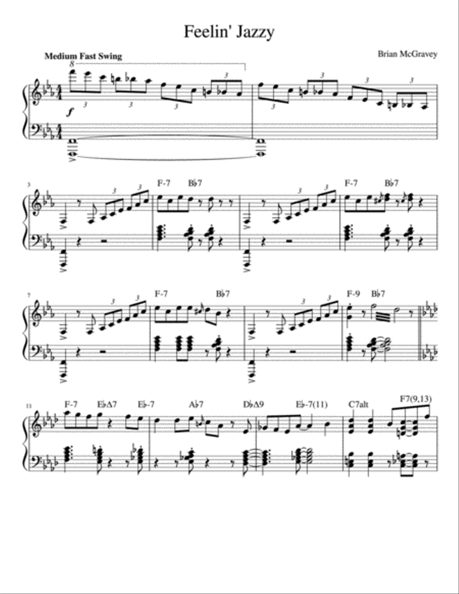 Feelin' Jazzy Feelin' Jazzy Piano Solo scores gallery preview page 1