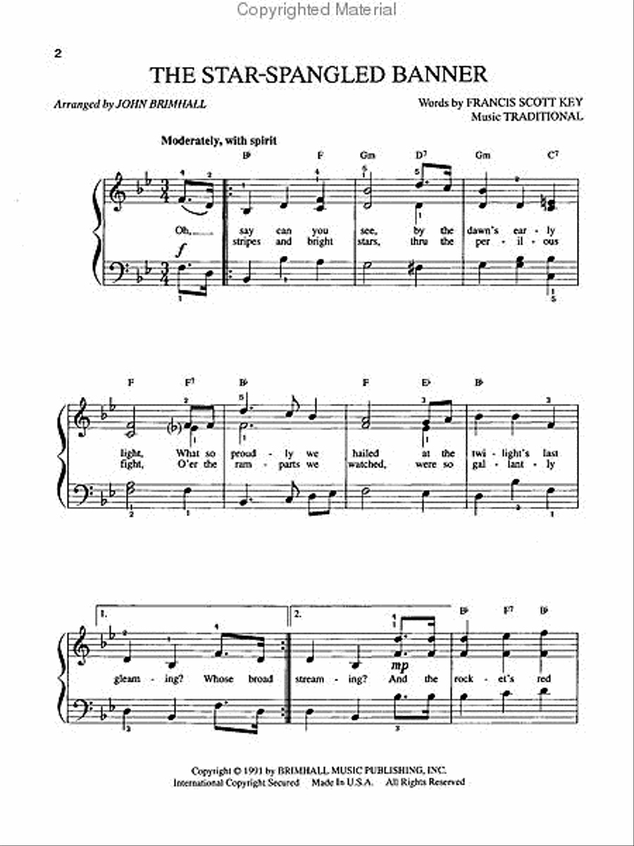 3-To-Play: Patriotic Favorites Easy Piano scores gallery preview page 2