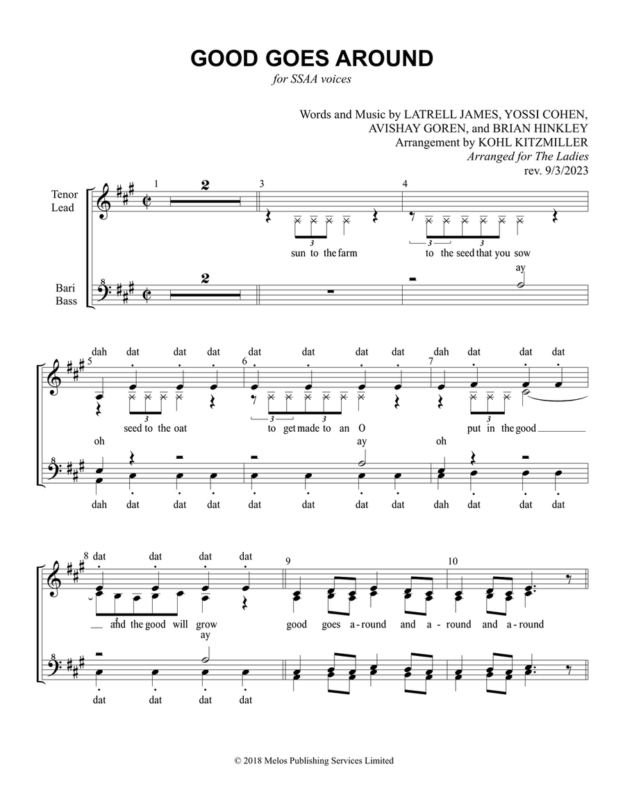 Good Goes Around Cheerios Anthem/mnemonic SSAA scores gallery preview page 2