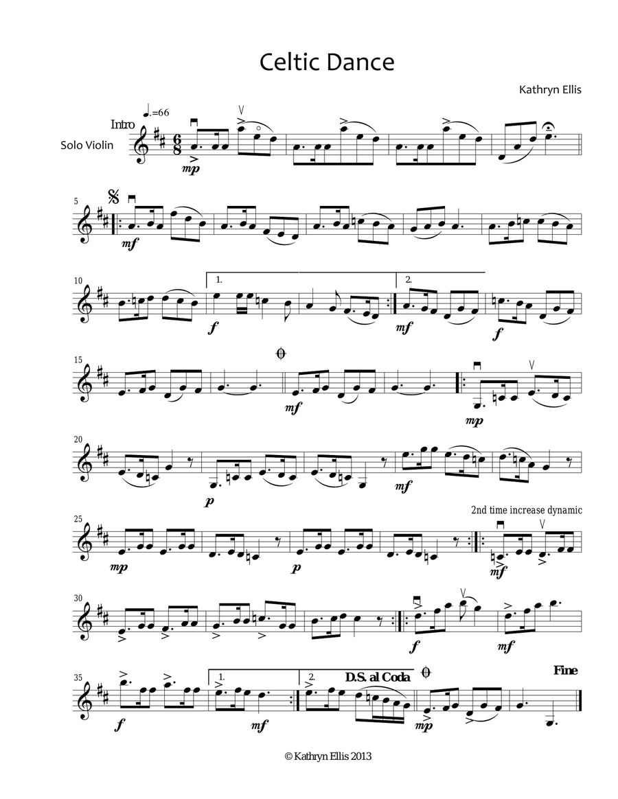 Celtic Dance Violin Solo scores gallery preview page 1