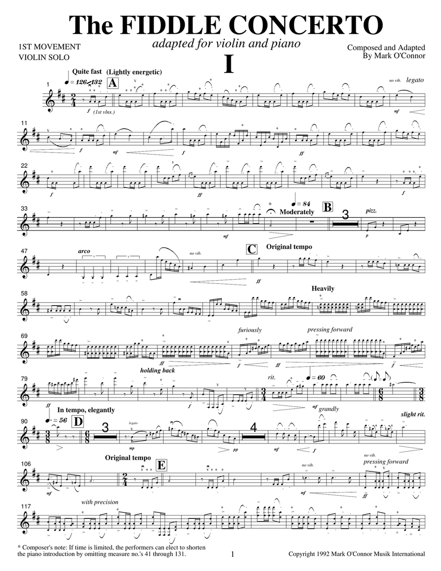 The Fiddle Concerto (violin solo part – violin and piano) Violin Solo scores gallery preview page 4