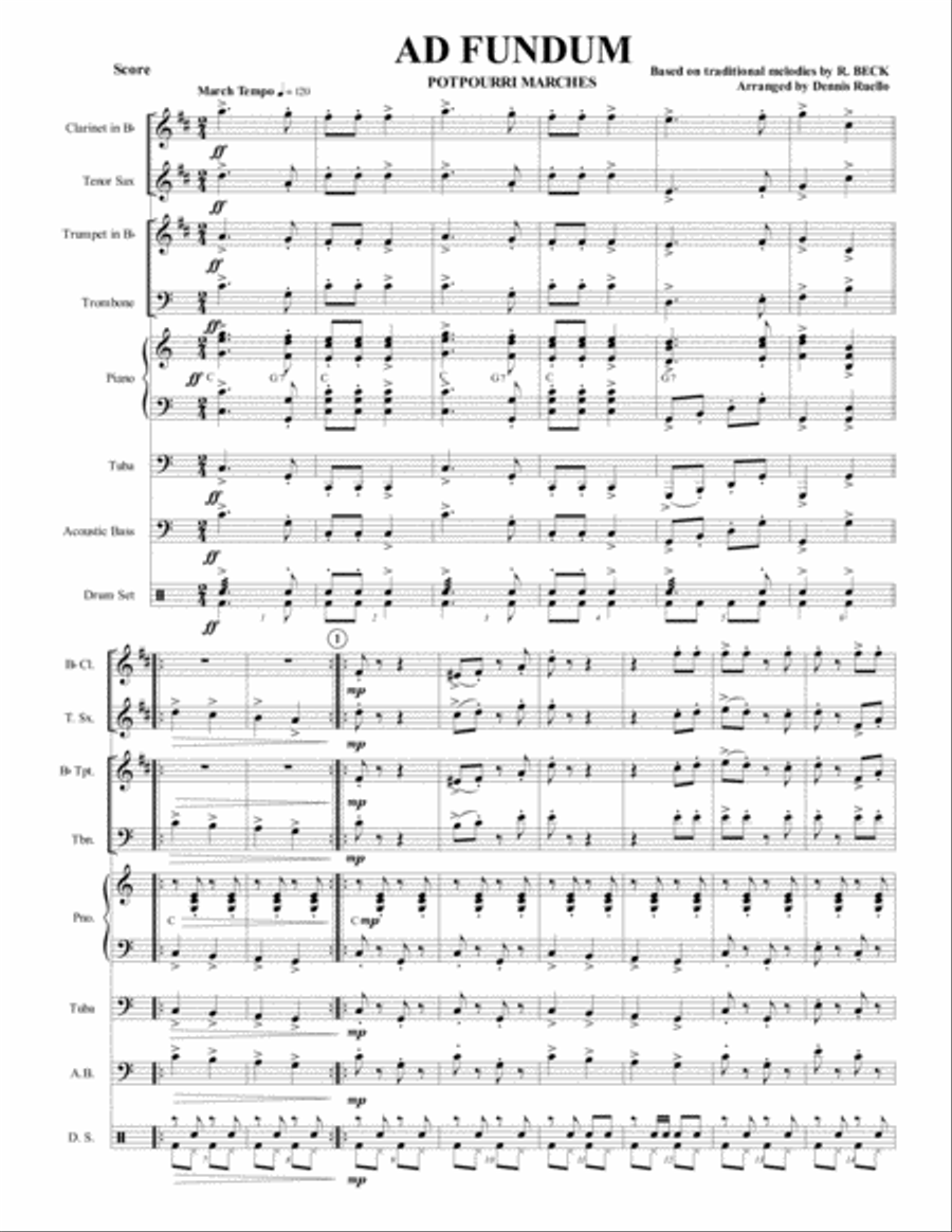 AD FUNDUM (Until the bottom) - German Band - Oktoberfest Large Ensemble scores gallery preview page 1