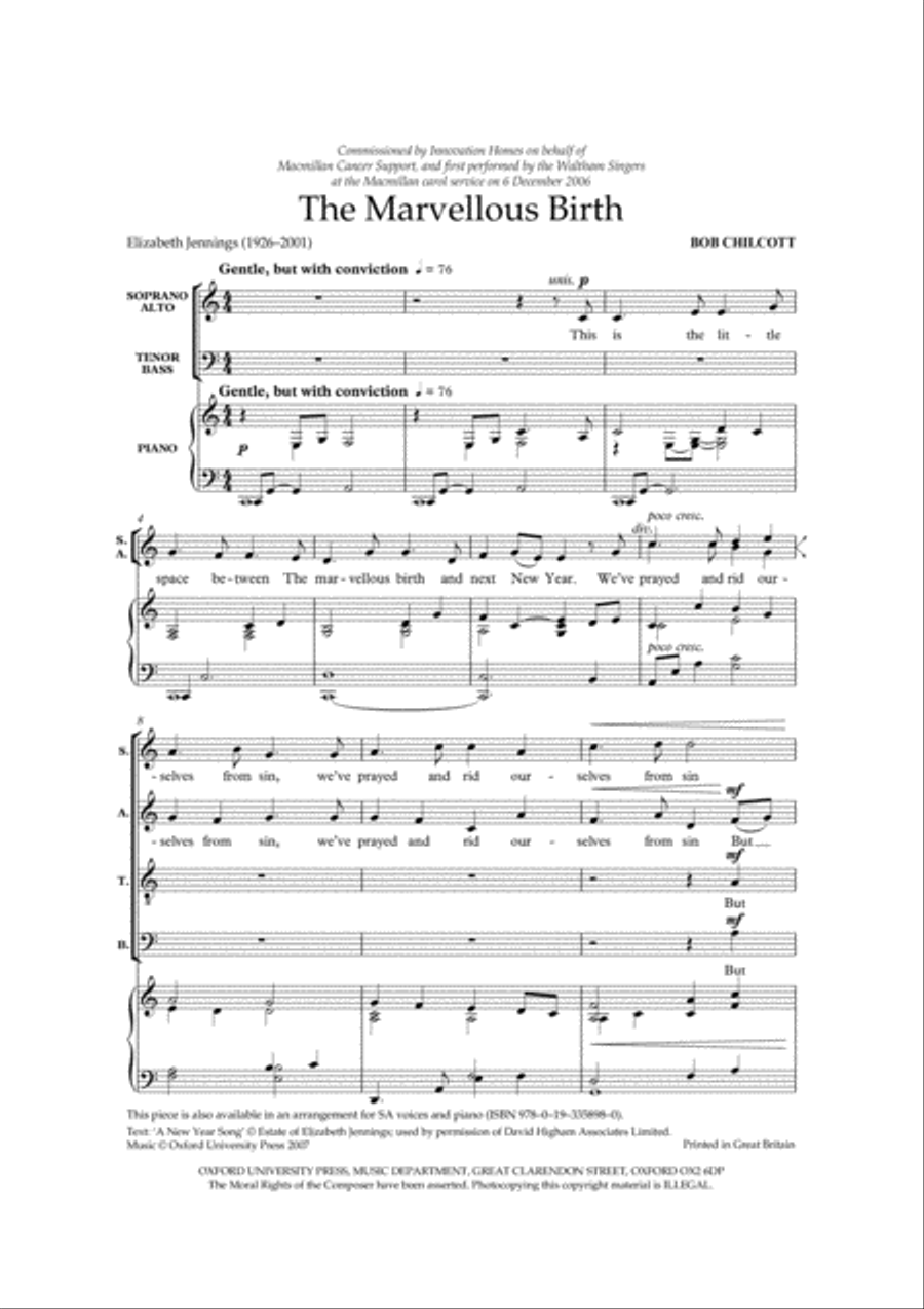 The Marvellous Birth The Marvellous Birth 4-Part scores gallery preview page 2