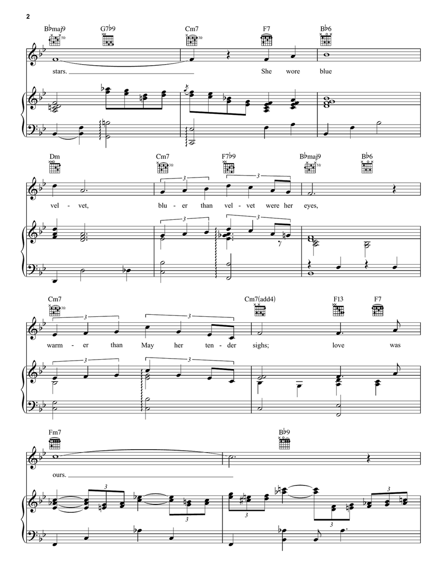 Blue Velvet Blue Velvet Piano, Vocal, Guitar scores gallery preview page 2