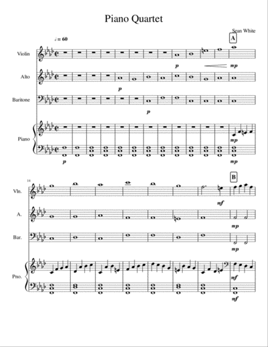 Piano Quartet Piano Quartet Piano Quartet scores gallery preview page 1