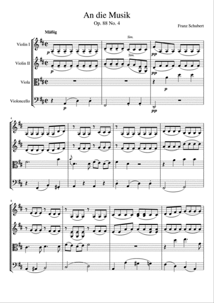 An die Musik String Quartet scores gallery preview page 2