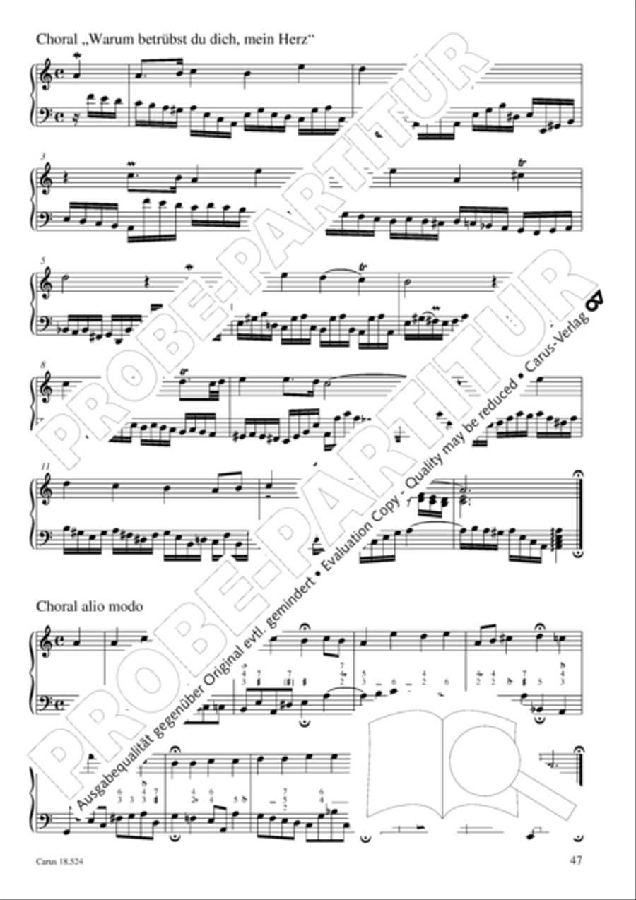 Chorale arrangements. First part of the Clavier-Ubung