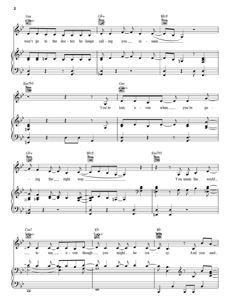 Trainwreck Piano, Vocal, Guitar scores gallery preview page 2