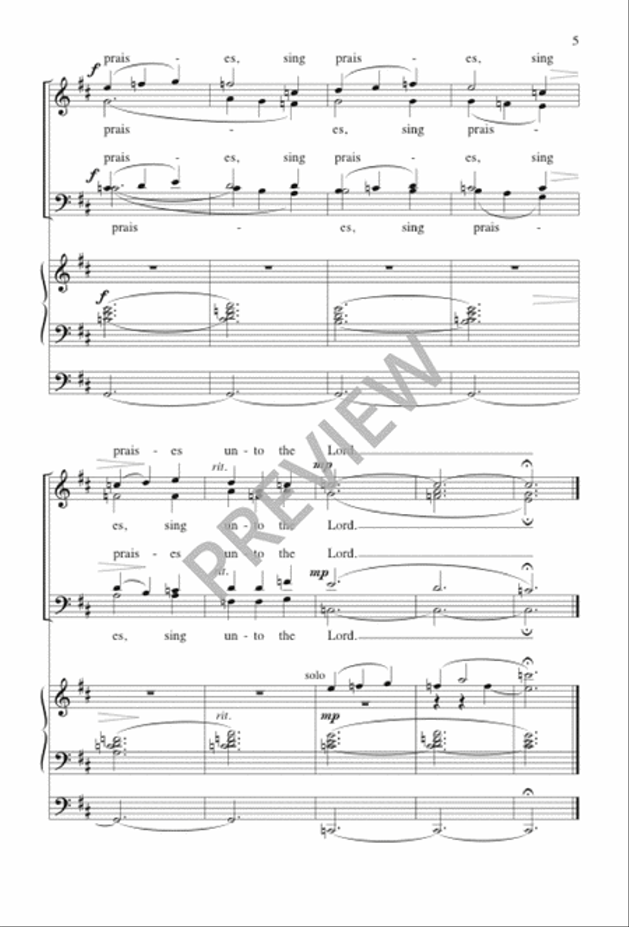 One Thing I Ask of the Lord 4-Part scores gallery preview page 5