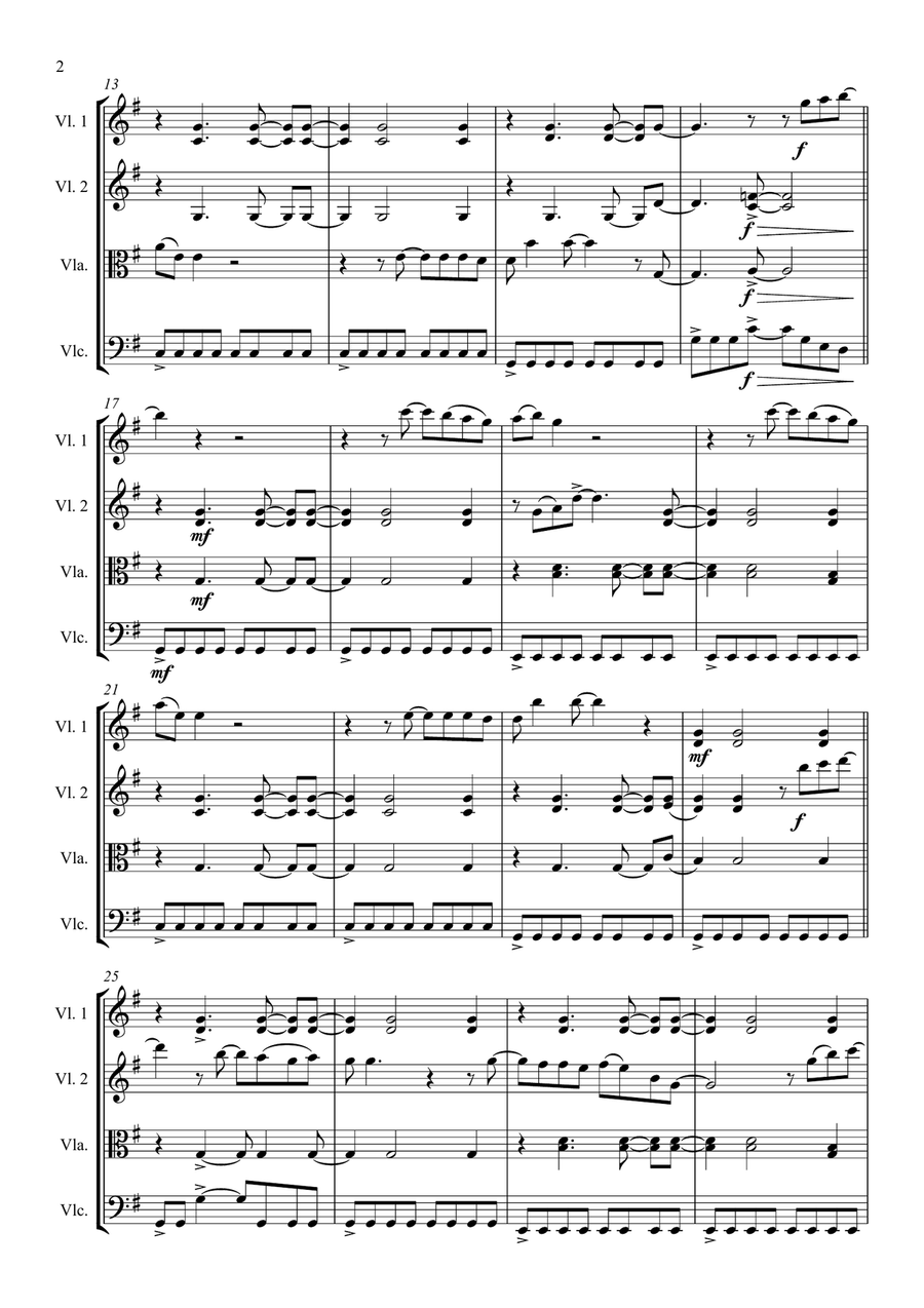 Quanto Amore Sei Quanto Amore Sei String Quartet scores gallery preview page 2