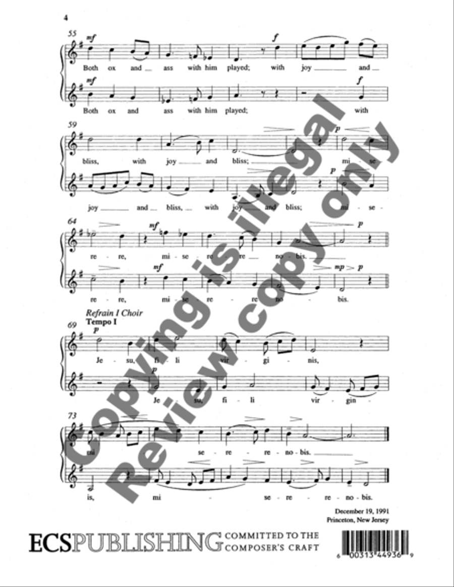 Jesu, Of a Maid Thou Wouldest Be Born SA scores gallery preview page 6