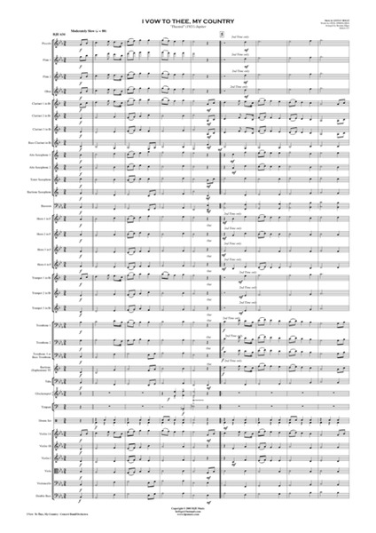 I Vow to Thee My Country (Jupiter) - Concert Band/Orchestra image number null