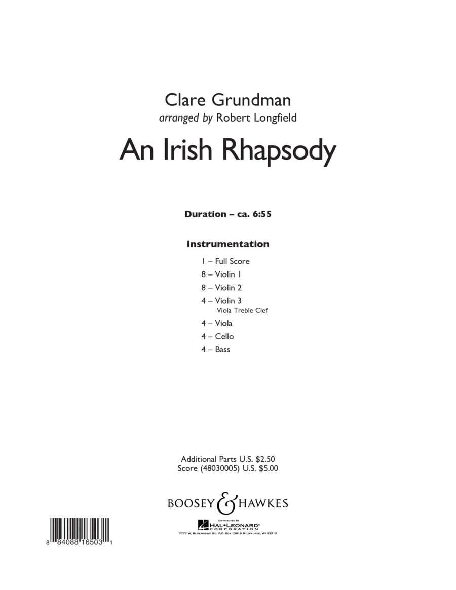 An Irish Rhapsody - Conductor Score (Full Score) Orchestra scores gallery preview page 1