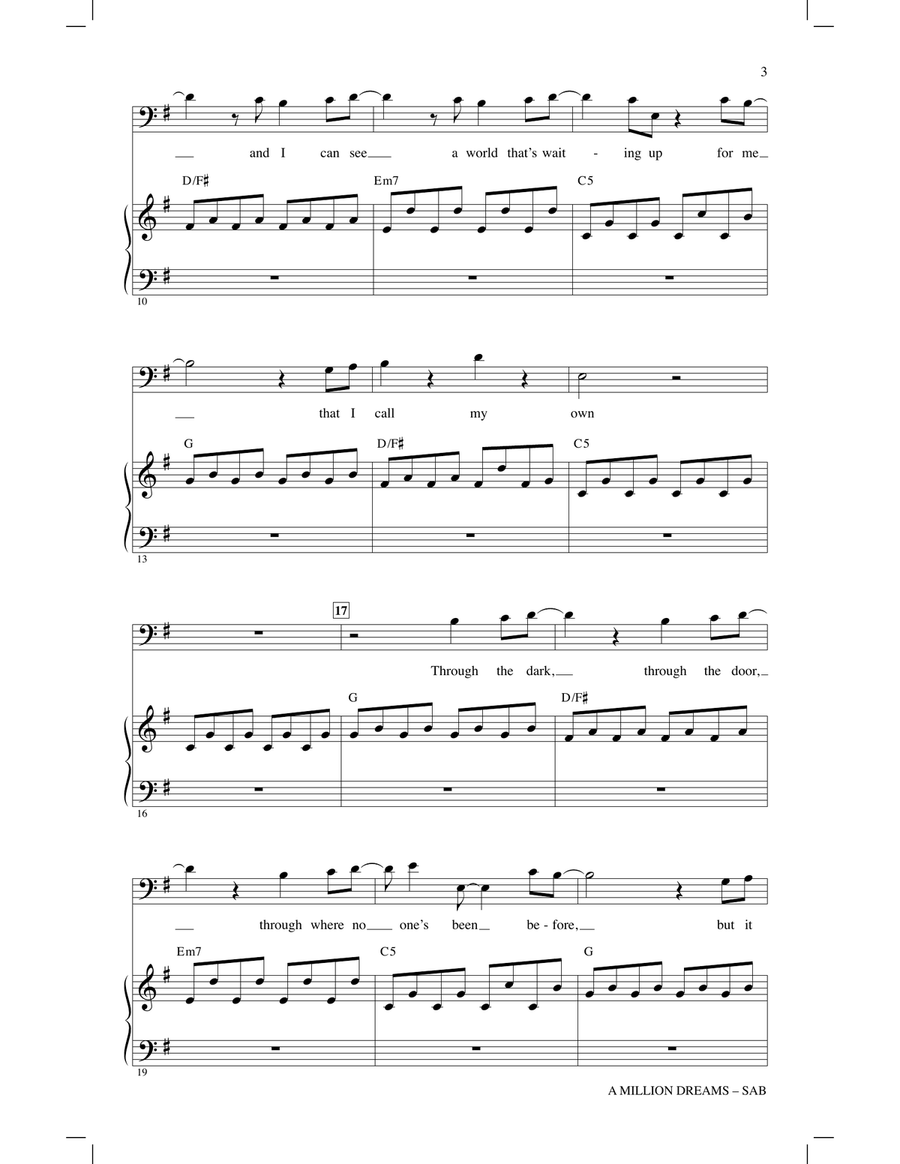 A Million Dreams (from The Greatest Showman) (arr. Mac Huff) 3-Part scores gallery preview page 2