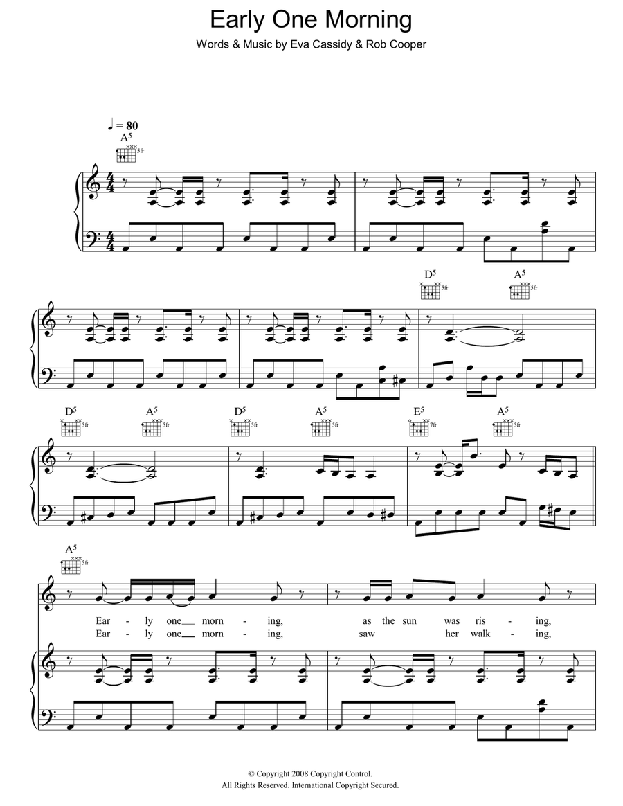 Early One Morning Acoustic Guitar scores gallery preview page 1