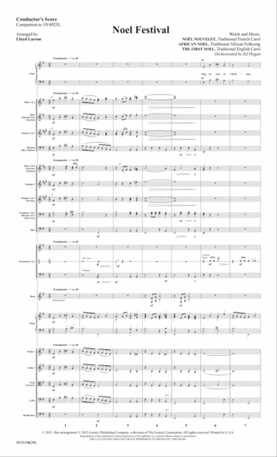 Noel Festival - Orchestral Score and Parts Choir scores gallery preview page 3