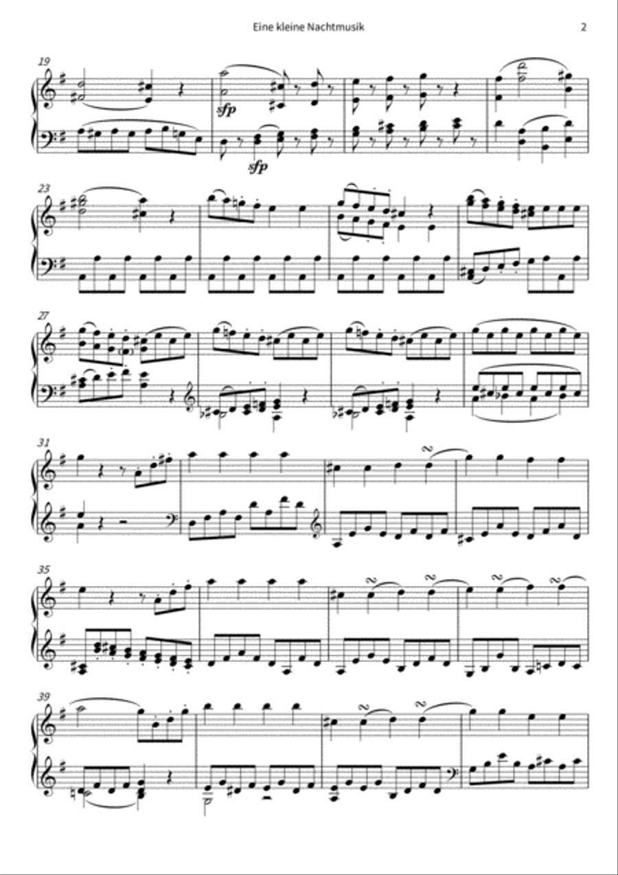 Eine kleine Nachtmusik Piano scores gallery preview page 4