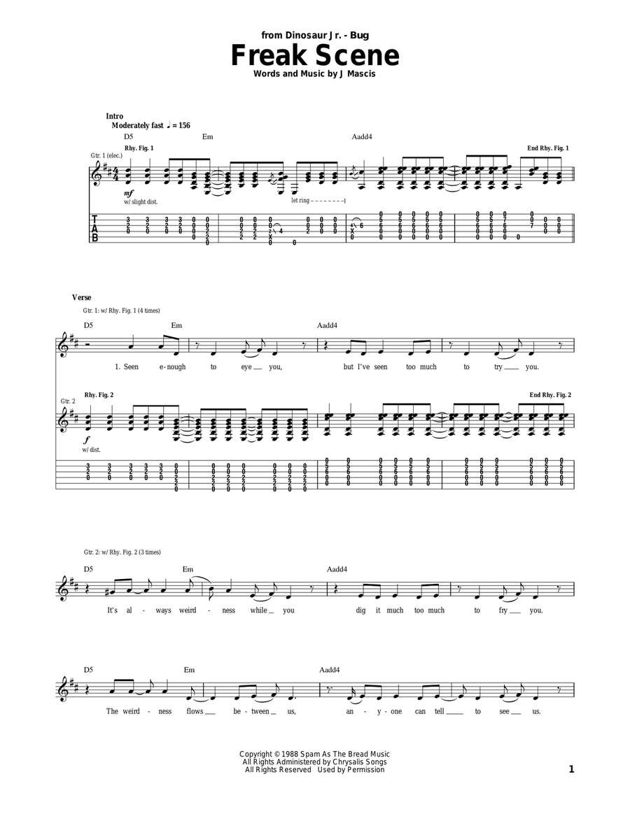 Freak Scene Freak Scene Acoustic Guitar scores gallery preview page 1