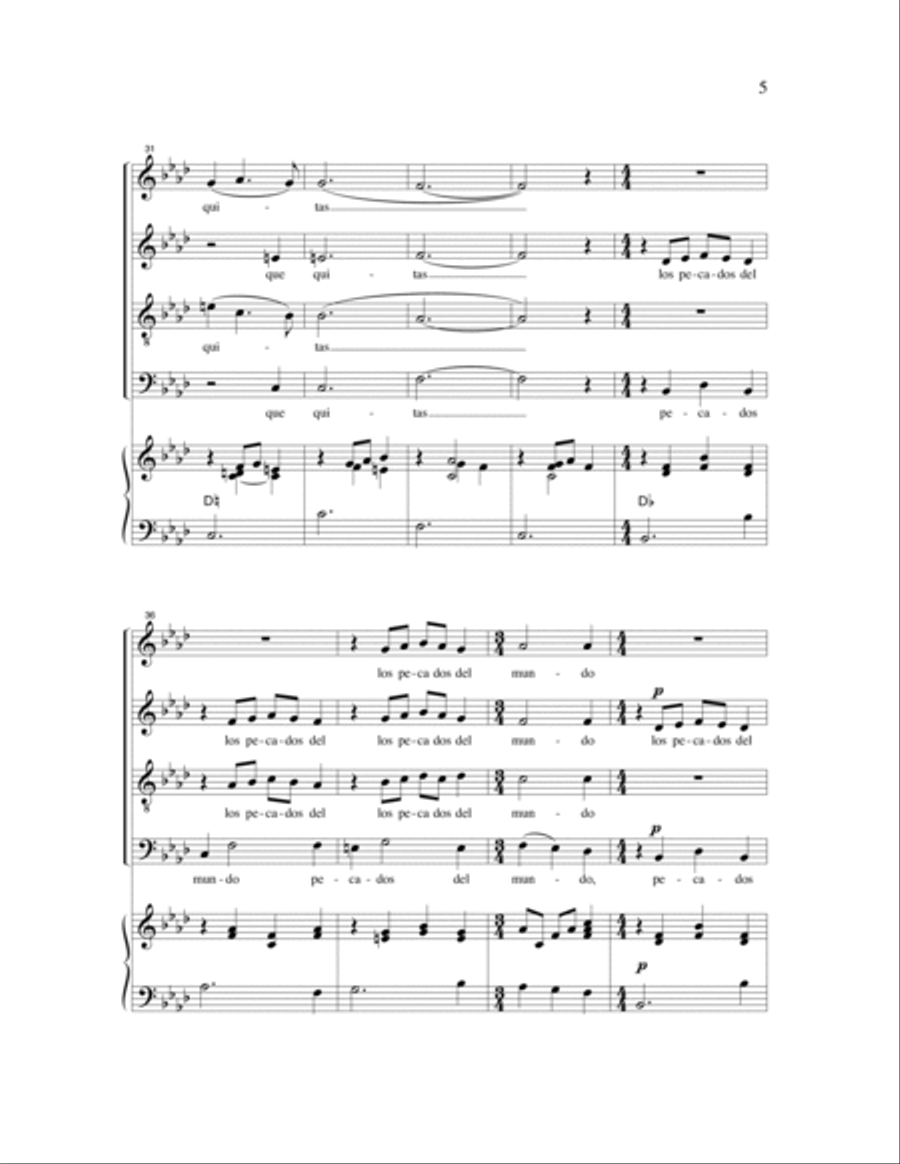 Cordero de Dios Cordero de Dios 4-Part scores gallery preview page 7