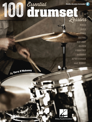 Book cover for 100 Essential Drumset Lessons