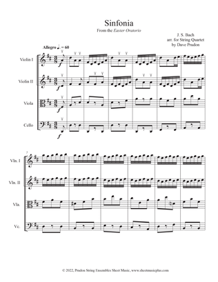 Easter Oratorio, Sinfonia for String Quartet
