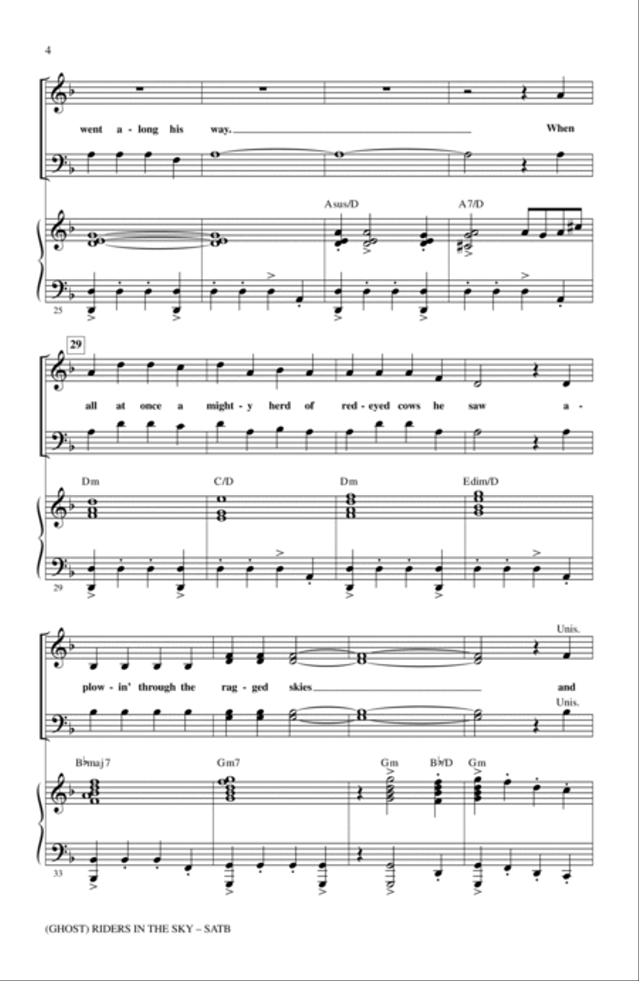 (Ghost) Riders In The Sky (A Cowboy Legend) 4-Part scores gallery preview page 3