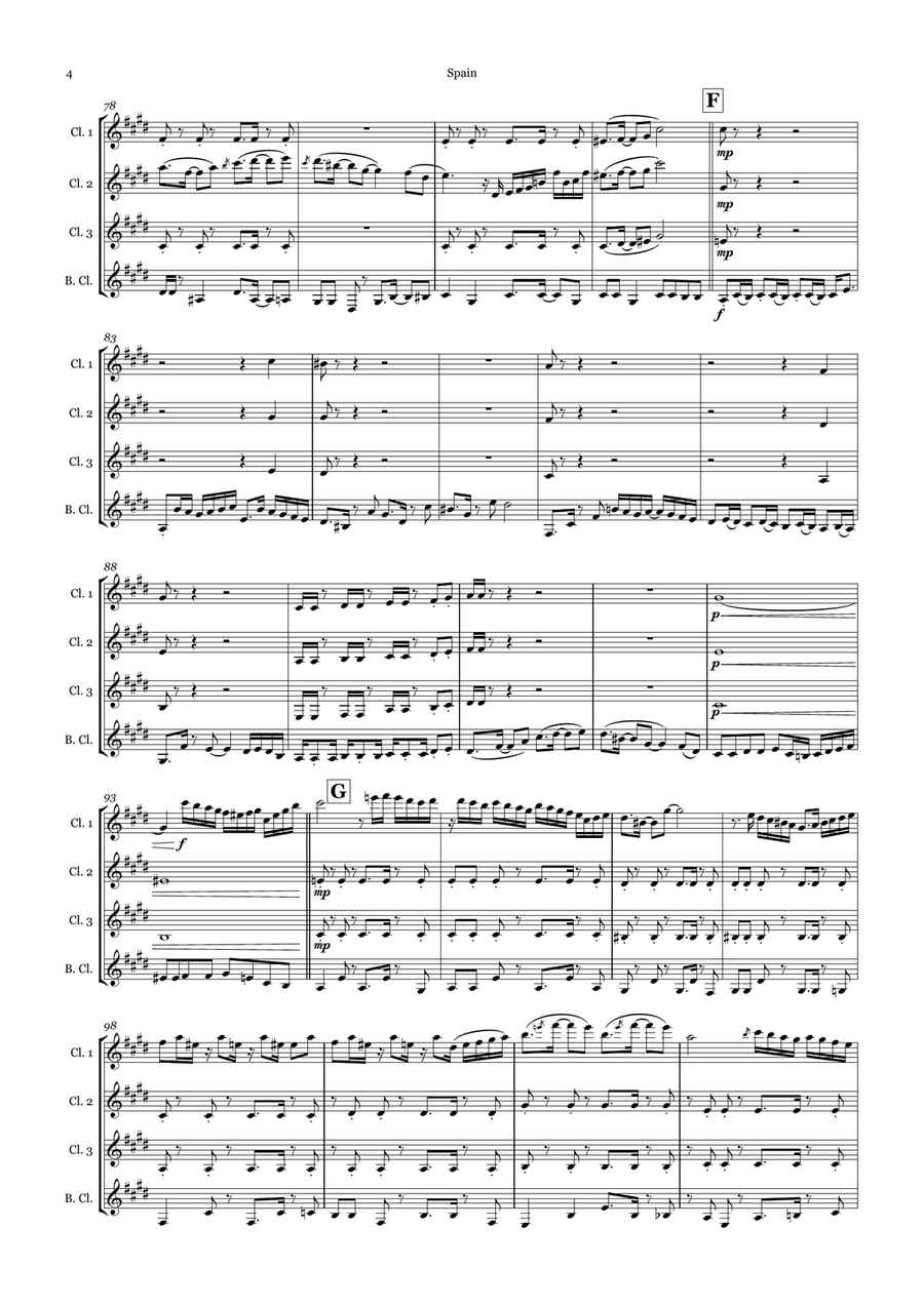 Spain Spain Woodwind Quartet scores gallery preview page 4