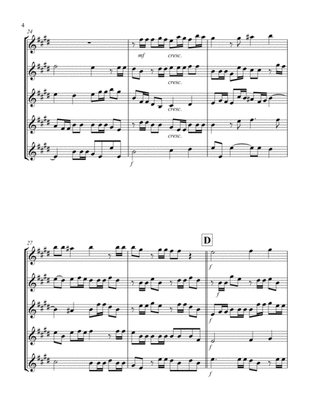Hallelujah (from "Messiah") (D) (Clarinet Quintet)