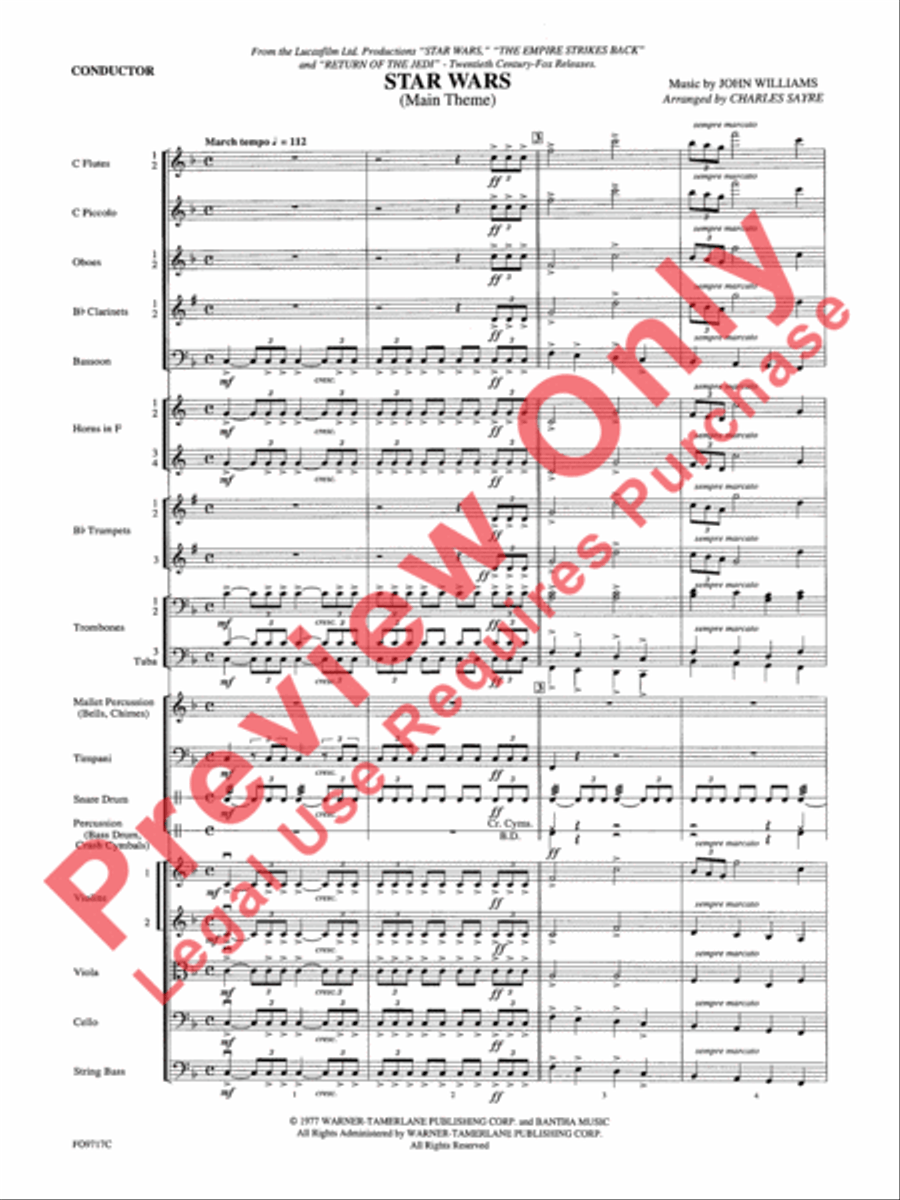 Star Wars (Main Theme) Star Wars (Main Theme) Full Orchestra scores gallery preview page 3