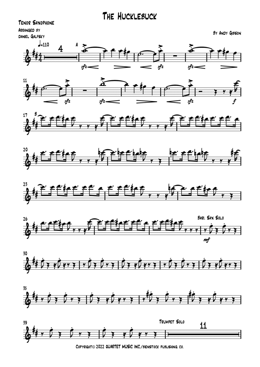 The Hucklebuck - Instrumental Version Tenor Saxophone scores gallery preview page 1