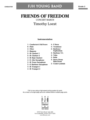 Book cover for Friends of Freedom: Score