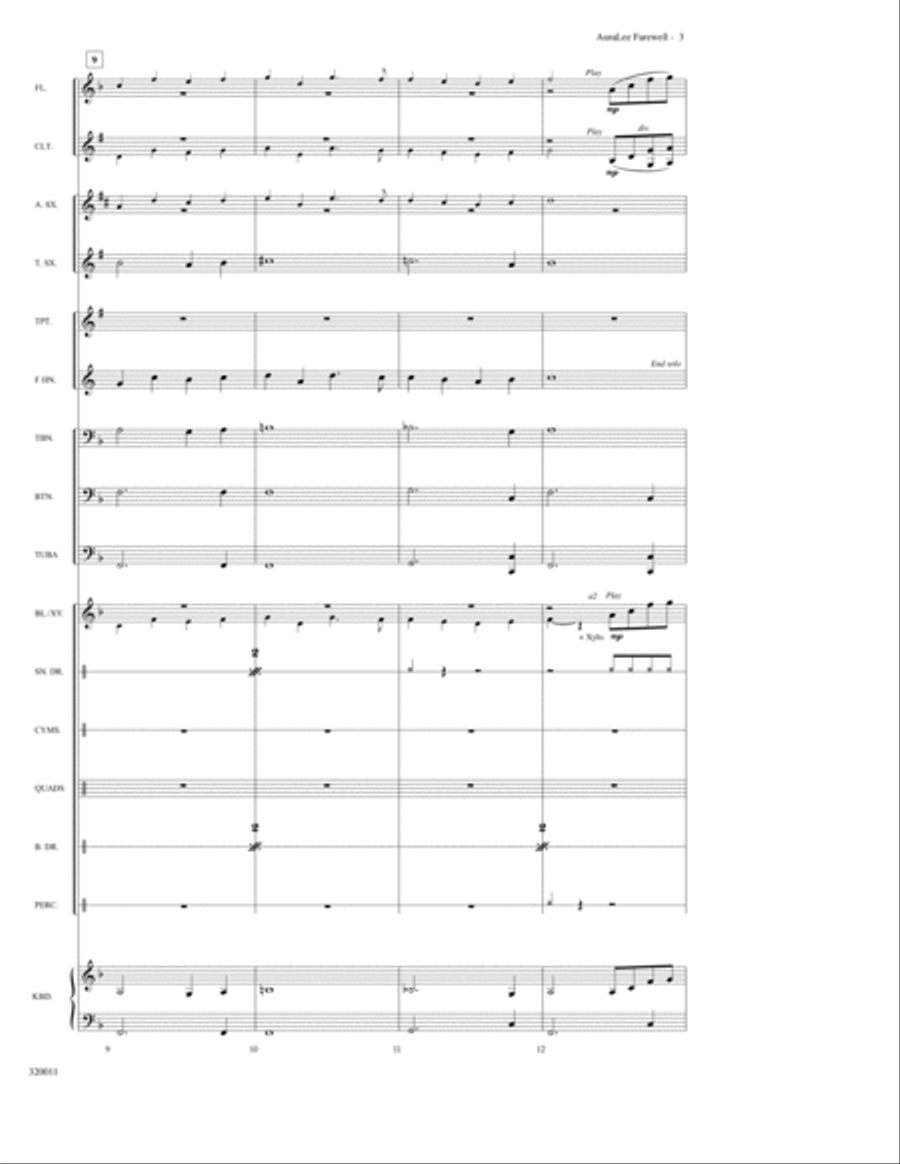 Aura Lee Farewell Aura Lee Farewell Marching Band scores gallery preview page 3