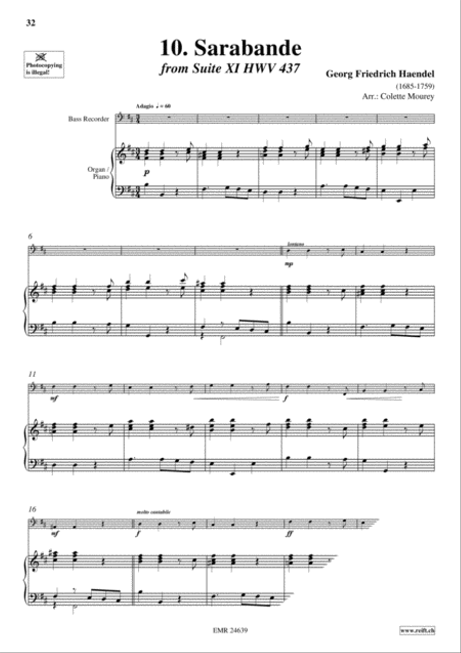 40 Greatest Baroque Hits Volume 2 Bass Recorder scores gallery preview page 12