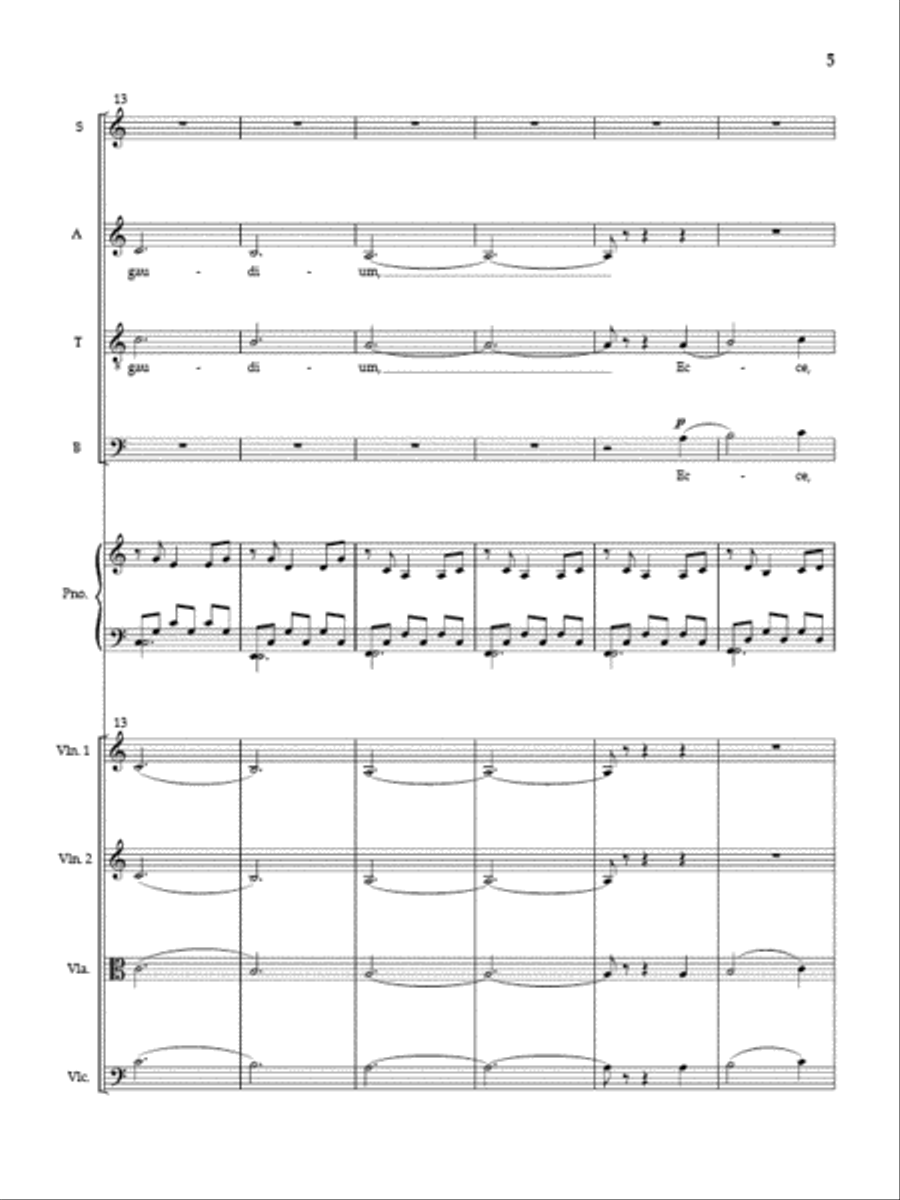 Ecce Novum (Full Score and Instrumental Parts) Divisi scores gallery preview page 4