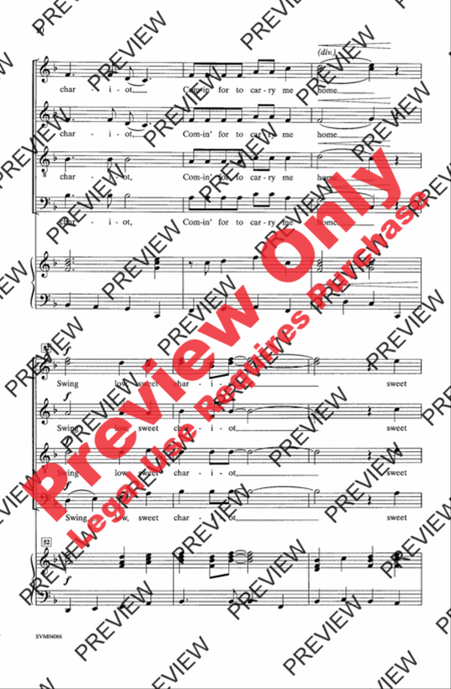 Swing Low, Sweet Chariot 4-Part scores gallery preview page 10