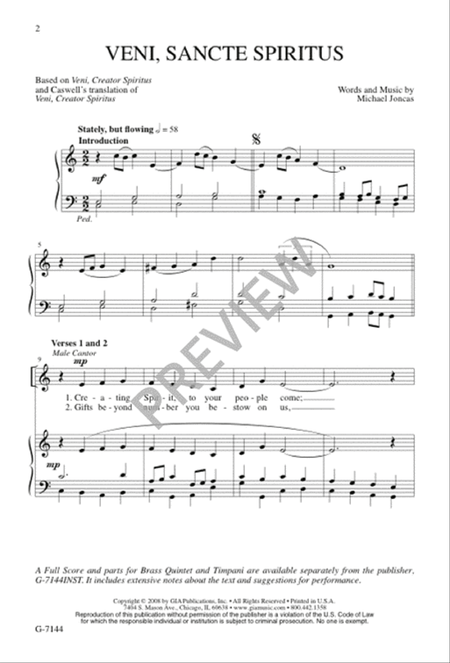 Veni, Sancte Spiritus Veni, Sancte Spiritus 4-Part scores gallery preview page 2
