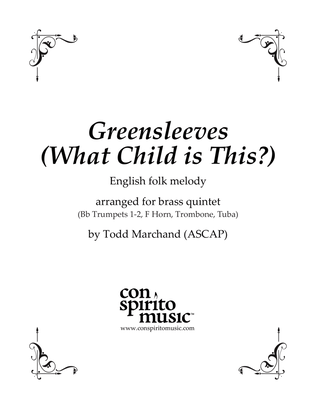 Greensleeves (What Child Is This?) - brass quintet