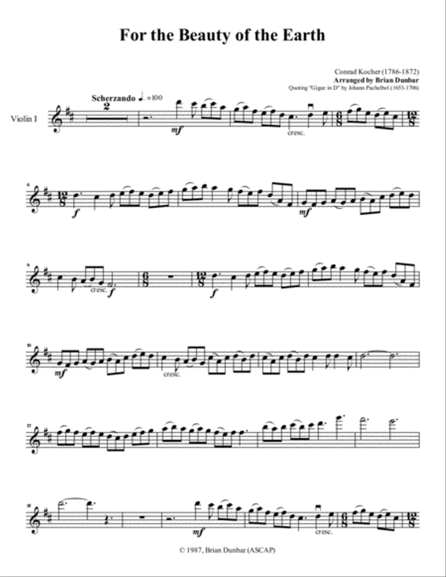 For the Beauty of The Earth String Quartet scores gallery preview page 6