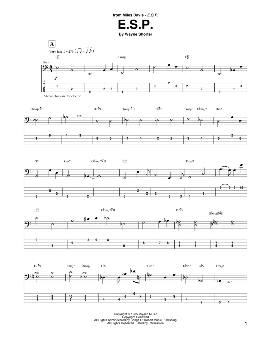 E.S.P. Guitar Tablature scores gallery preview page 1
