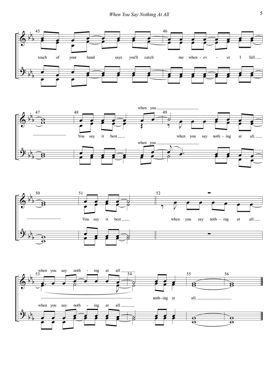 When You Say Nothing At All SSAA scores gallery preview page 5