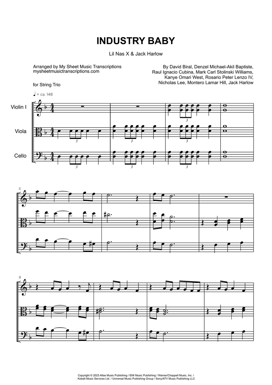 Industry Baby String Trio scores gallery preview page 1