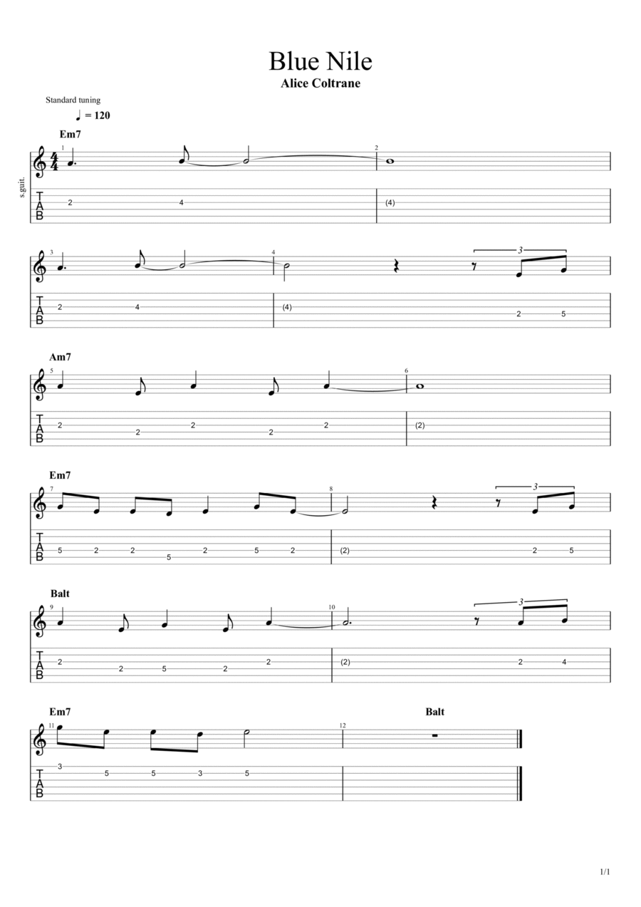 Blue Nile Piano, Vocal, Guitar scores gallery preview page 1