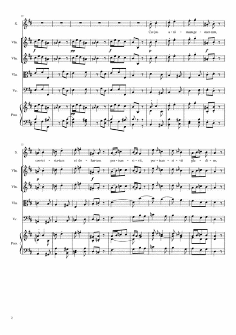 Stabat Mater No.2 Cujus animam gemenitum D Major Chamber Orchestra scores gallery preview page 3