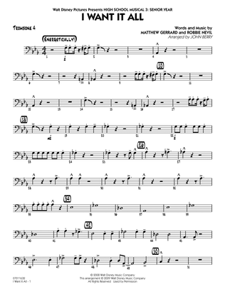 Book cover for I Want It All (from "High School Musical 3") - Trombone 4