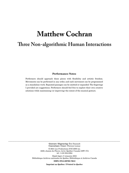 Three Non-algorithmic Human Interactions