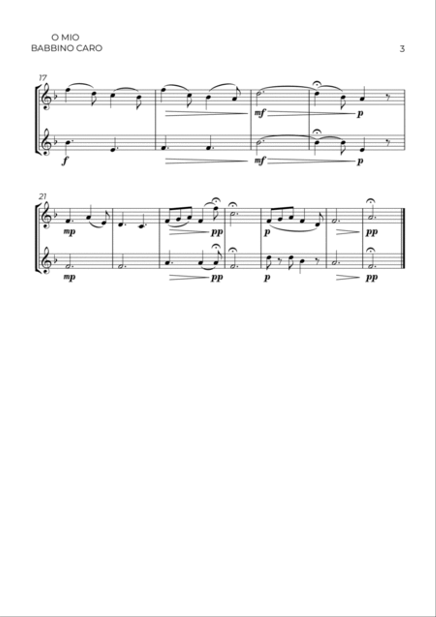 O MIO BABBINO CARO - SAX ALTO DUET Woodwind Duet scores gallery preview page 3